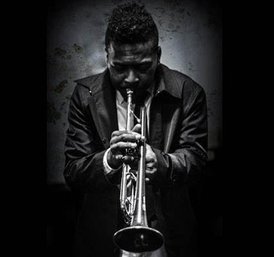 Patrick Hilaire Black & White Photograph Of Roy Hargrove 24 X 18 Mounted