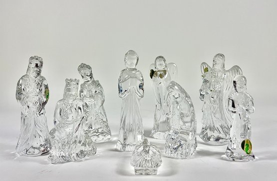 (9) Piece Waterford Crystal Nativity Scene