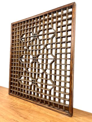 A 19th C. Chinese Hand-made Wooden Panel - Window Sized