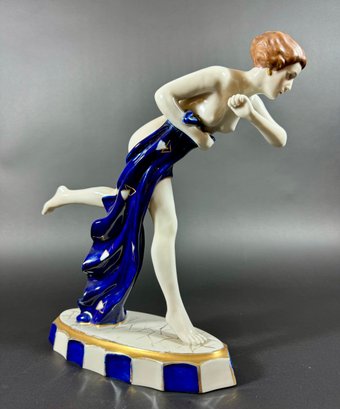 Art Deco Royal Dux Fine Porcelain Nude Sculpture