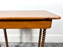 Early 19th C. Pine Bobbin Leg Table With Drawer