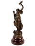 Art Nouveau Figure On Wooden Base By Charles Ruchot