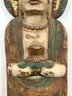 Large Painted Solid Wood Buddha Sculpture