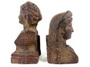 (2) Cast Iron Busts Of Greek Figures