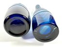 Pair Of Cobalt Art Glass Vases