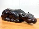 Very Heavy Ox Sculpture - Hand Carved From A Single Piece Of Wood