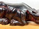 Very Heavy Ox Sculpture - Hand Carved From A Single Piece Of Wood