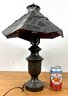 19th C. Leaded Stained Glass Table Lamp