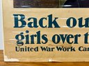 Original WW1 Y.W.C.A. Poster 'Back Our Girls Over There'