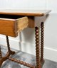 Early 19th C. Pine Bobbin Leg Table With Drawer