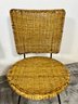 1960s Wicker/Rattan Table & Iron Chairs