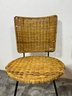 1960s Wicker/Rattan Table & Iron Chairs