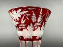 19th C. Bohemian Cut-To-Clear Etched Vase