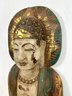 Large Painted Solid Wood Buddha Sculpture