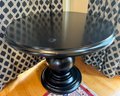Pottery Barn Black Pedestal Table (A)