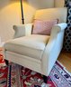 Restoration Hardware Upholstered Lounge Chair & Ottoman (A)