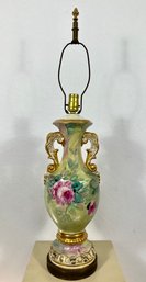 Italian Hand-painted Floral Lamp
