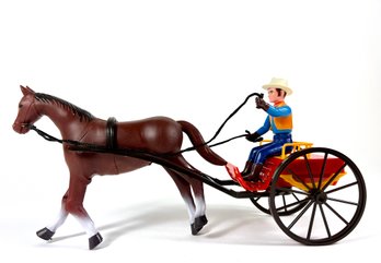 Vintage Korean Battery-Operated Horse & Buggy Toy