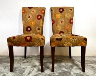 (2) Floral Design Side Chairs