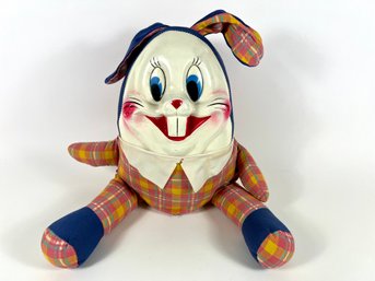 Antique Plush Bunny Toy With Plastic Face