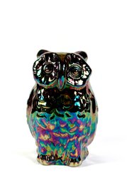 Late 1960s Fenton Carnival Art Glass Owl