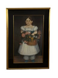 Framed Print Of Girl Carrying Flowers