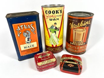 Grouping Of Antique Tins - 20th C. Advertising