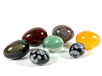 Grouping Of Art Glass Eggs (7)