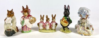 (5) 1950s Beatrix Potters Porcelain Bunny Figurines