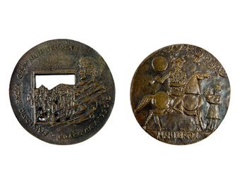 (2) Bronze Medallions