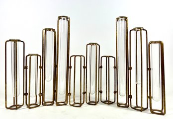 Modernist Hinged Metal Bud Vases