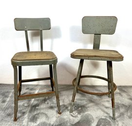 (2) Industrial Drafting Stools - Lot (A)