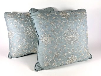 Pair Of Hand Laced Throw Pillows