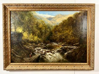 19th C. E G. Miller Oil On Canvas Stream Painting