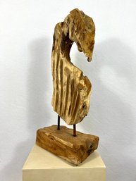 Free Form Wooden Sculpture On Base