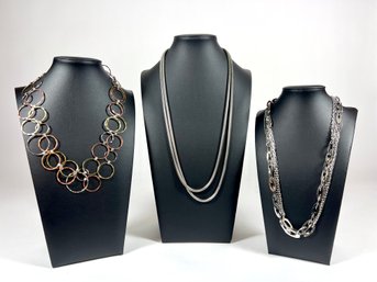 (3) Metal Necklaces