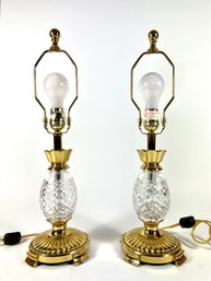 (2) Waterford Crystal Lamps - Solid Brass