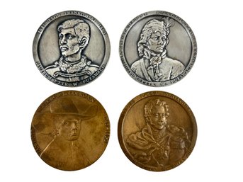 (4) Metal Medallions
