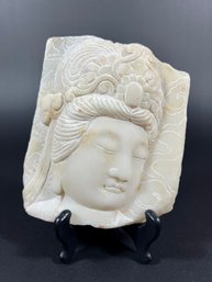 Relief Fragment Carved Of Marble - Includes Stand