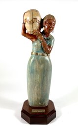 Alfred Ziegler Solid Stone Carved Sculpture 'Water Girl' - Heavy