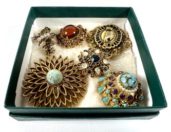 (6) Antique Brooches