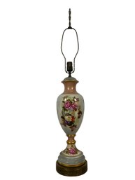 Italian Hand-Painted Floral Lamp