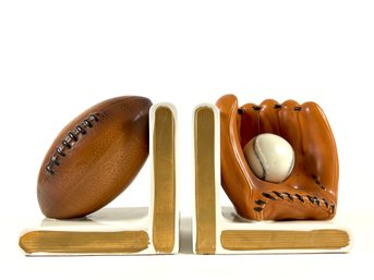 Vintage Ceramic Sports Bookends By Lefton