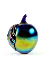 Carnival Glass Apple Paperweight By Gibson