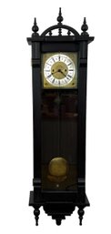 New Haven Clock Co. Ebonized Pendulum Wall Clock