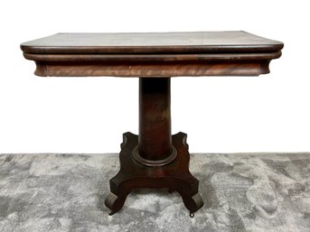 19th C. Flame Mahogany Empire Game Table