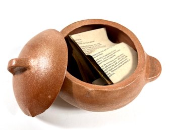 Micaceous Lidded Pottery Bowl