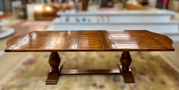 Beautiful French Style Refectory Dining Table, Includes 1 Leaf