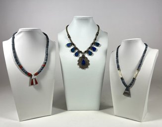 (3) Stone/Turquoise Necklaces