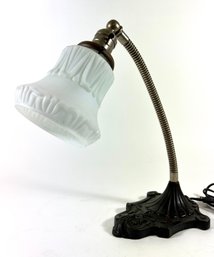 1920s Cast Iron Base Goose Neck Lamp